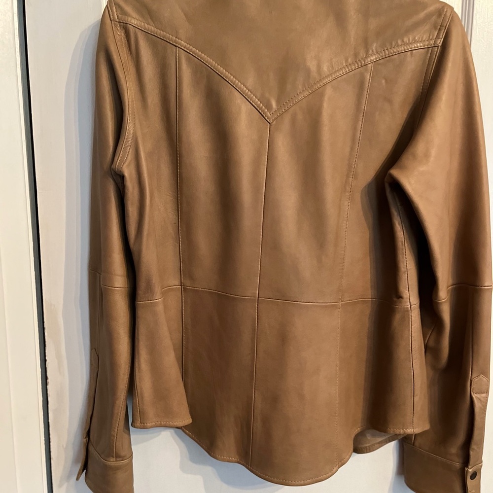 Butter soft genuine leather western shirt jacket - Picture 4 of 9
